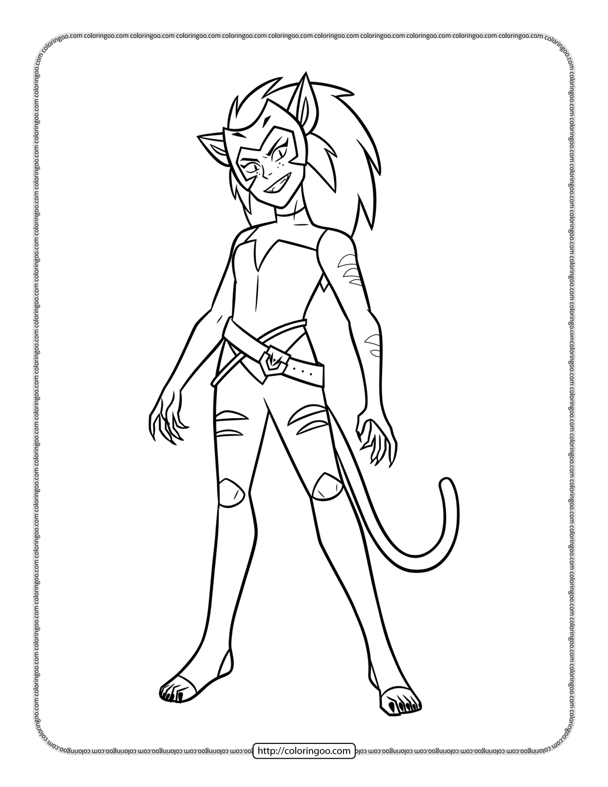 catra she ra and the princesses of power coloring page