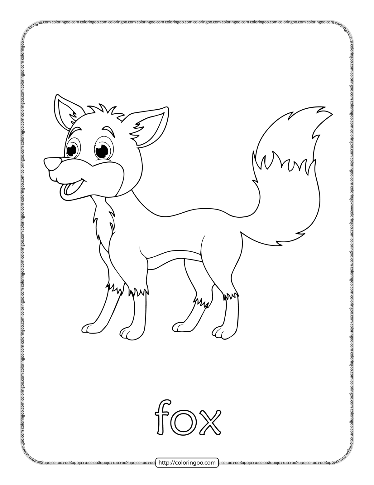 cute fox coloring sheet
