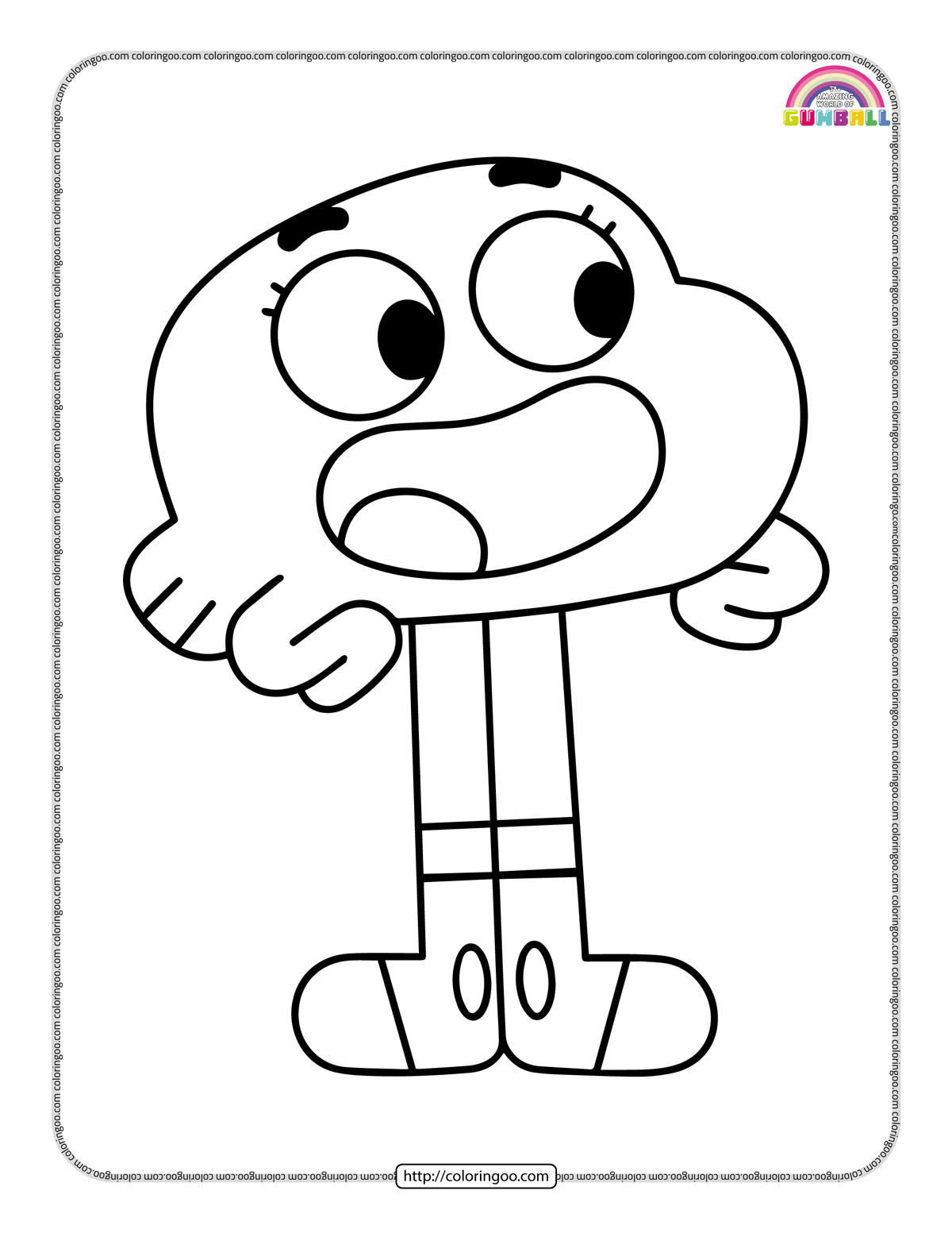 gumball darwin coloring pages for kids