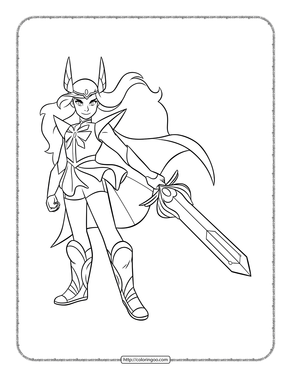 she ra adora coloring pages