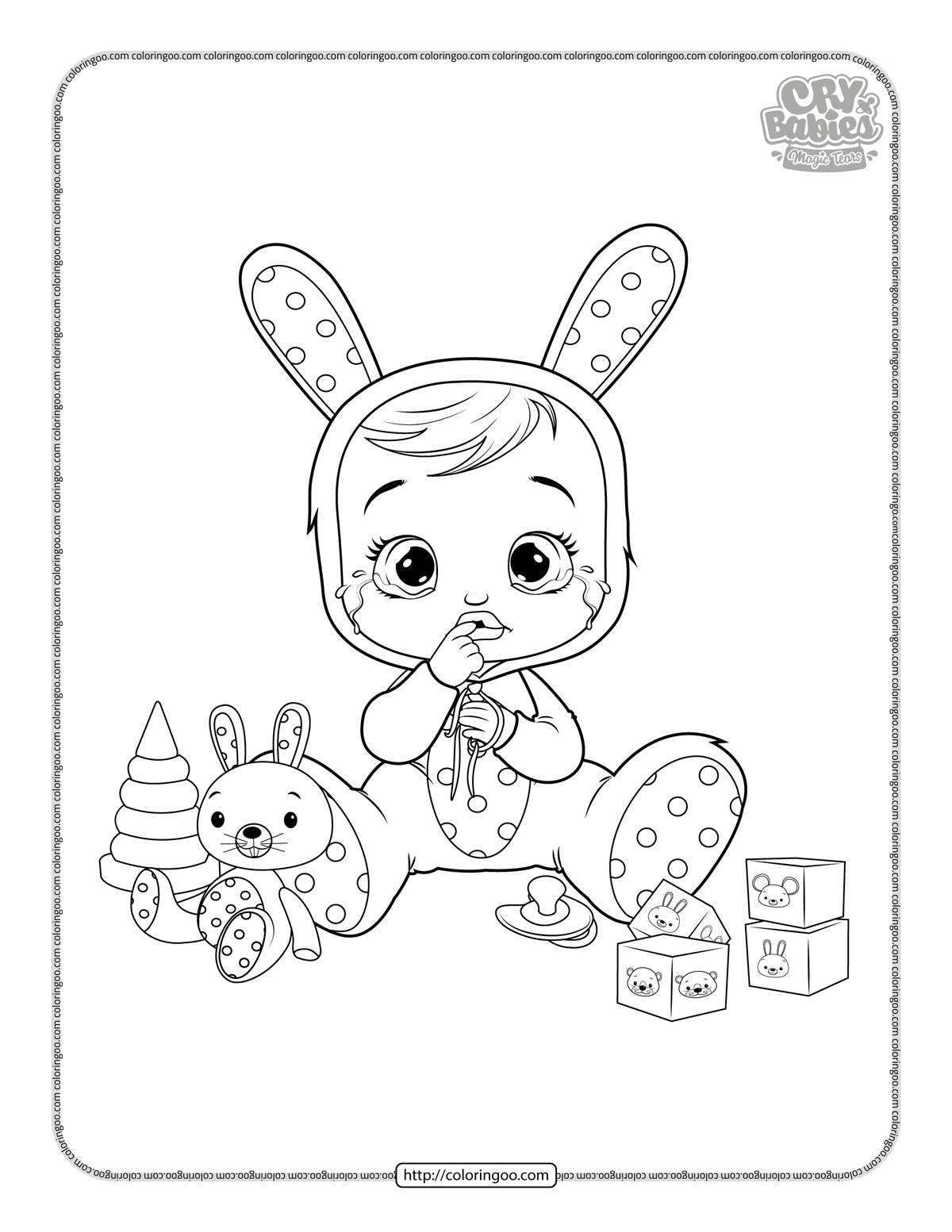 cry babies coney coloring pages