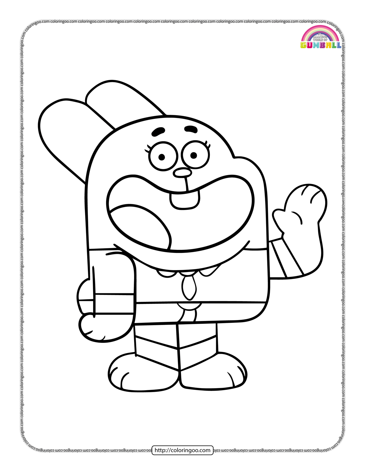 gumballs dad richard watterson coloring page