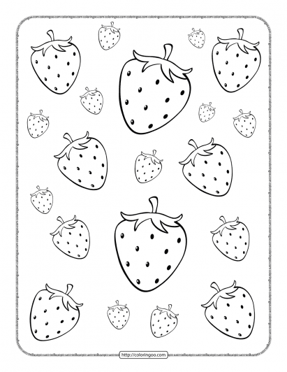 Strawberries Coloring Page