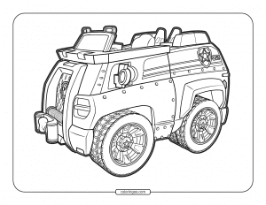 Paw Patrol Chases Patrol Cruiser Vehicle Coloring Page