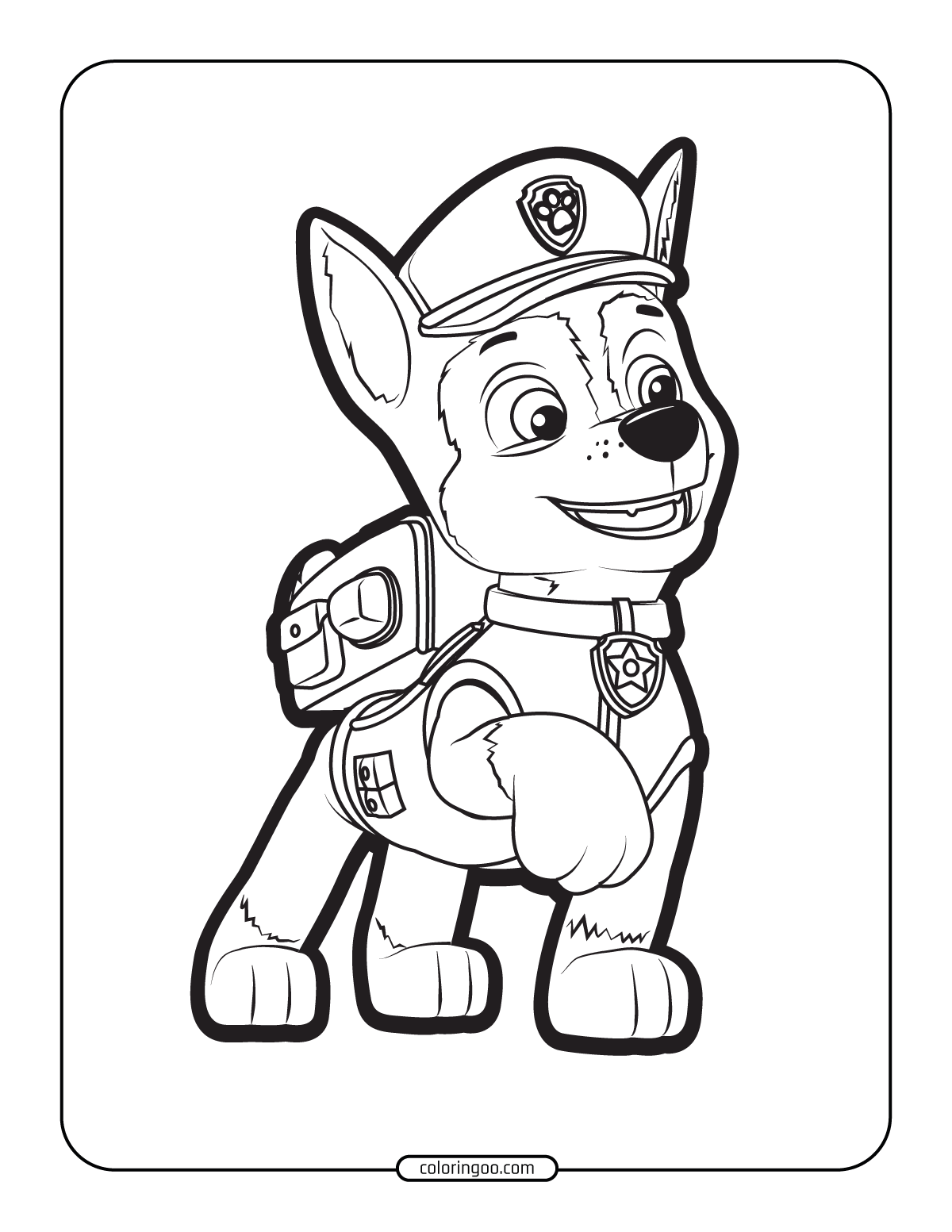 paw patrol chase coloring activities for boys