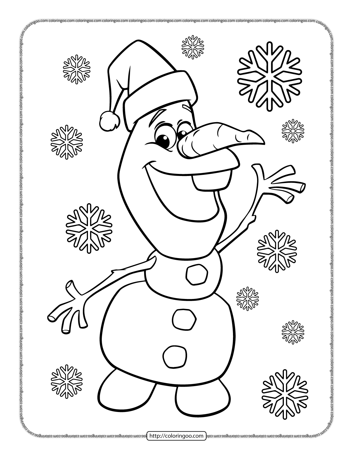 printable cute olaf coloring pages