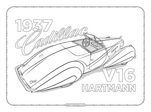 1937 cadillac v16 hartmann coloring page