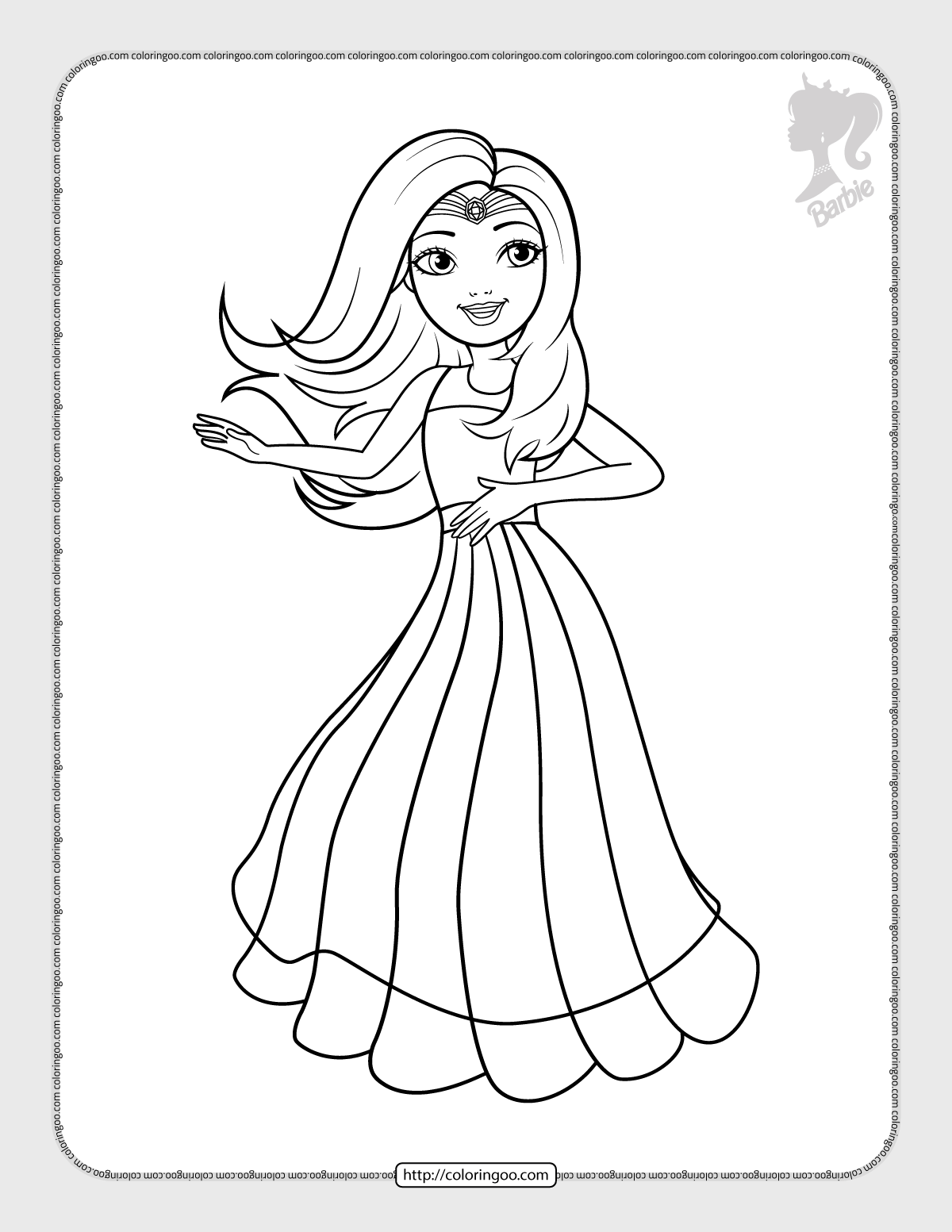 barbie princess coloring activities