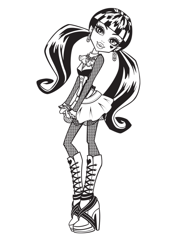 monster high draculaura coloring page 02