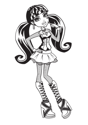monster high draculaura coloring page 03