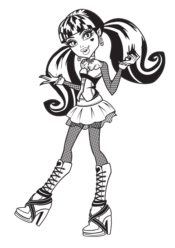 monster high draculaura coloring page 06