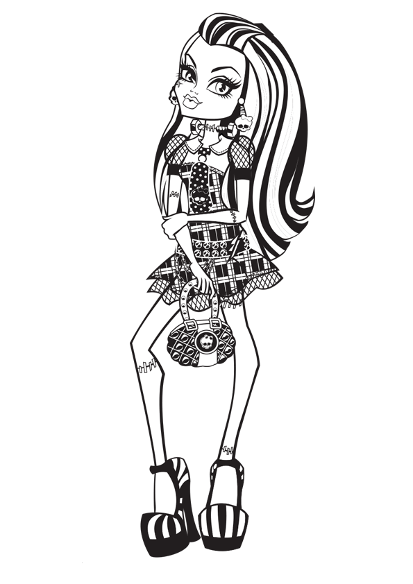 monster high frankie stein coloring page 01