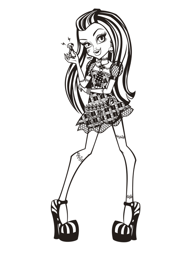 monster high frankie stein coloring page 08