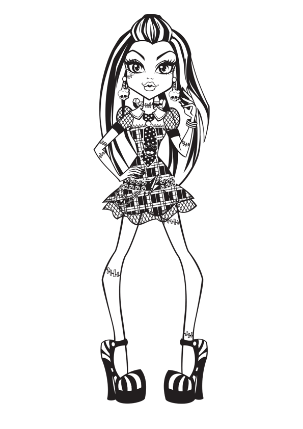 monster high frankie stein coloring page 12