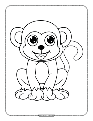 baby monkey cartoon coloring pages