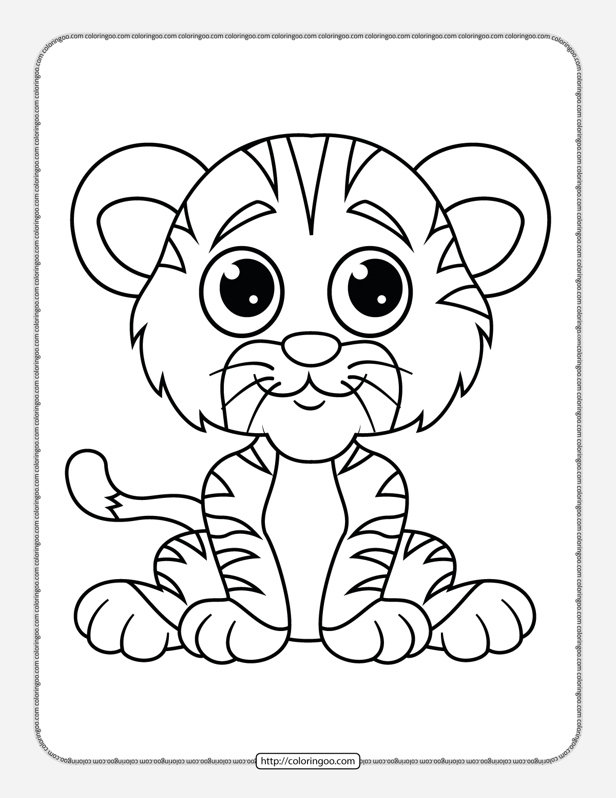 cute little baby tiger coloring pages