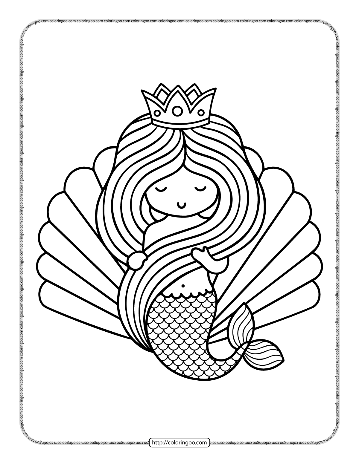 mermaid coloring pages for girls