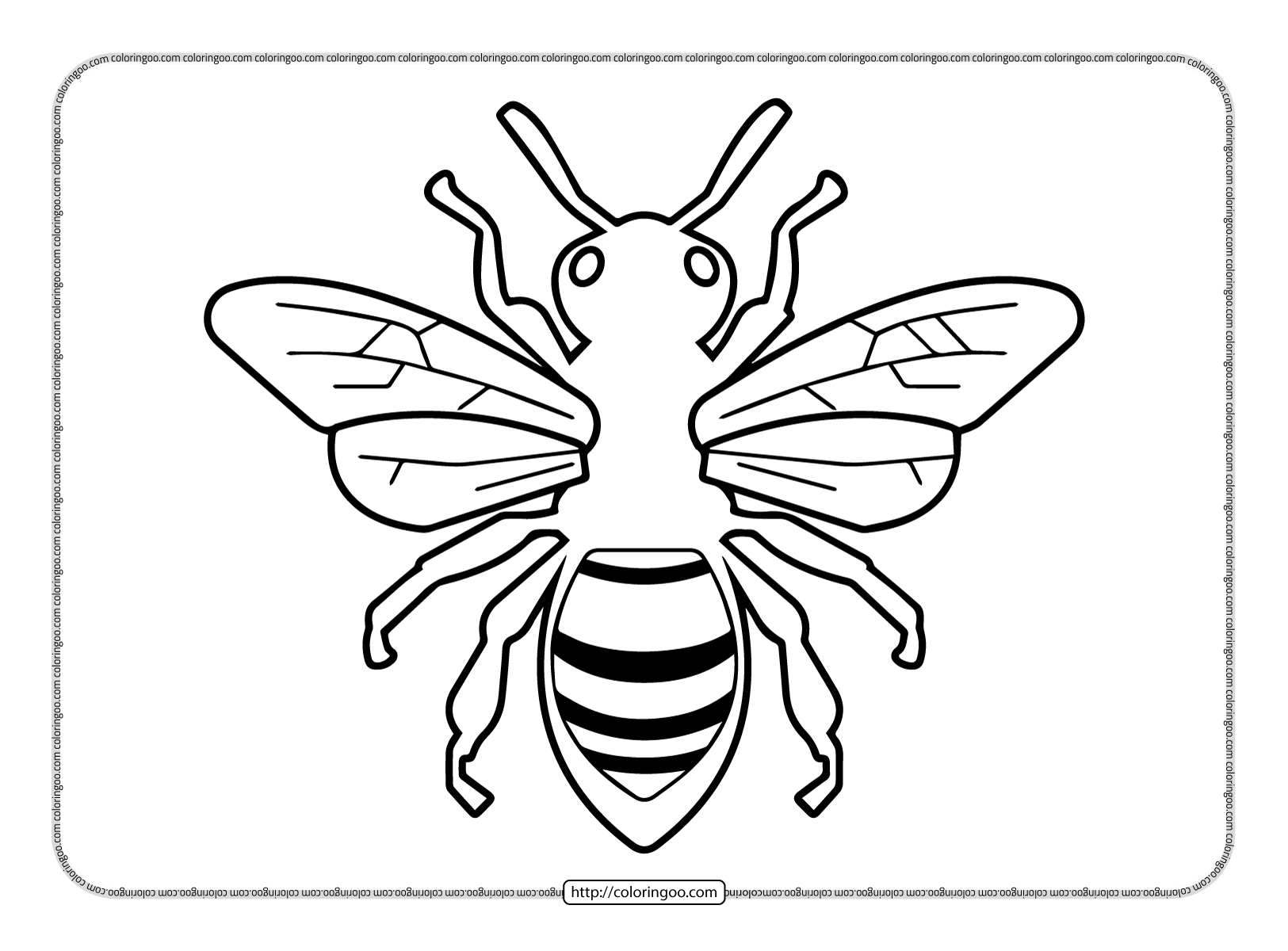 bee coloring sheet for kids