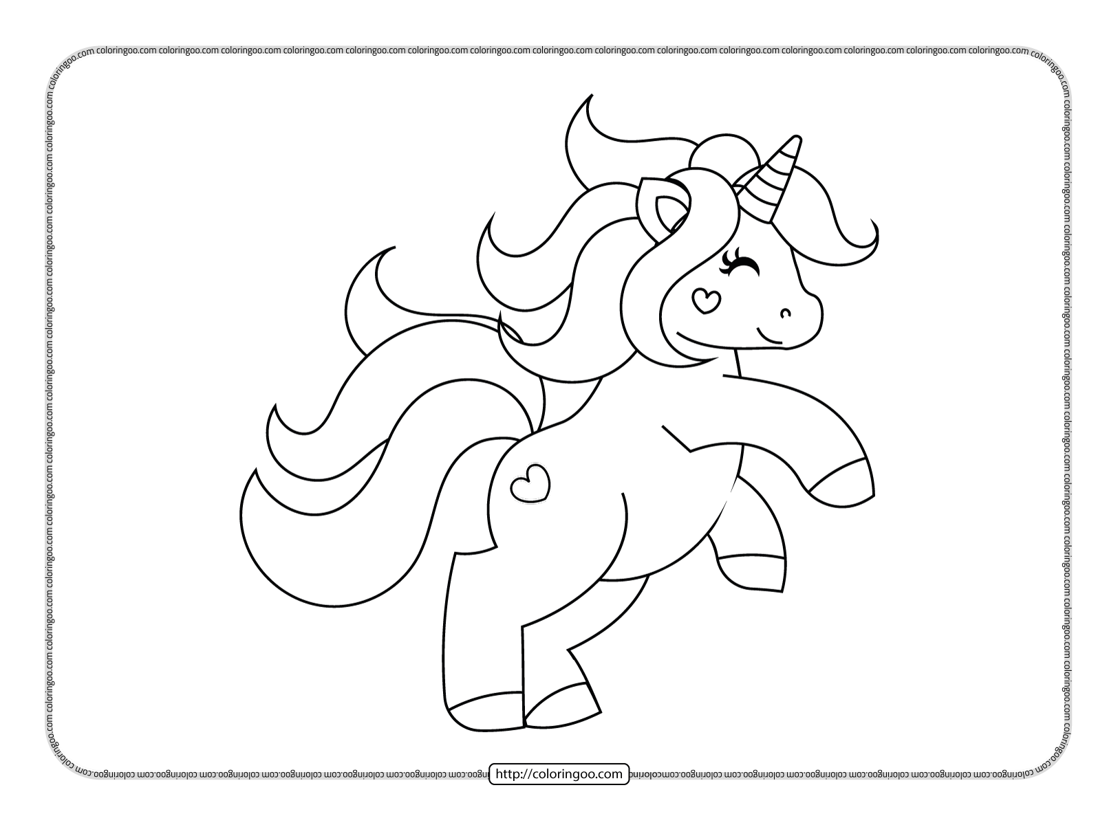 fantasy animal unicorn pdf coloring page