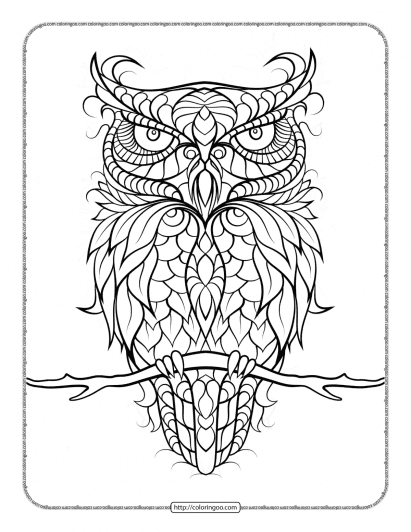 owl mandala coloring sheet