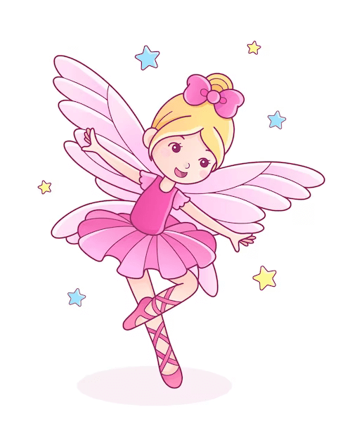 cute fairy ballerina coloring page colored
