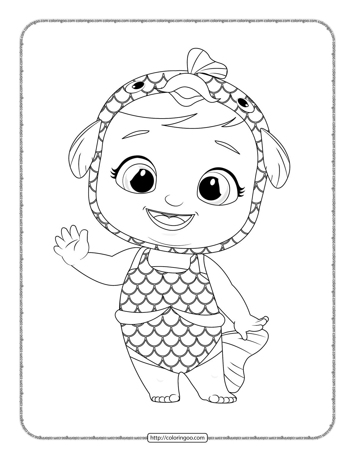 cry babies harper coloring sheet