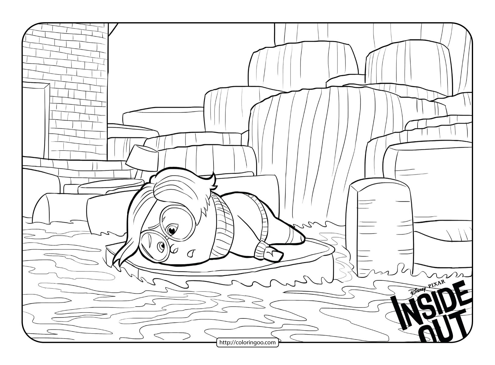 sadness from inside out coloring sheet