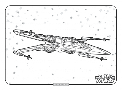 Star Wars X-Wing Starfighter Coloring Page