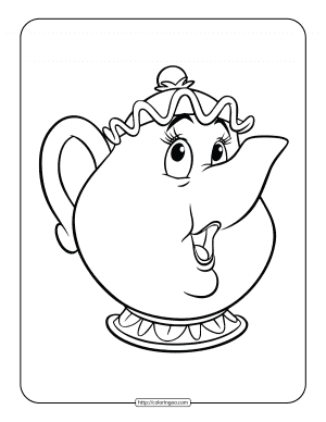 mrs potts coloring page