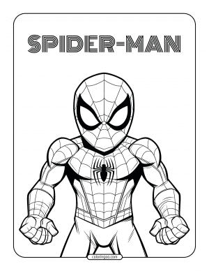 strong spider man coloring page
