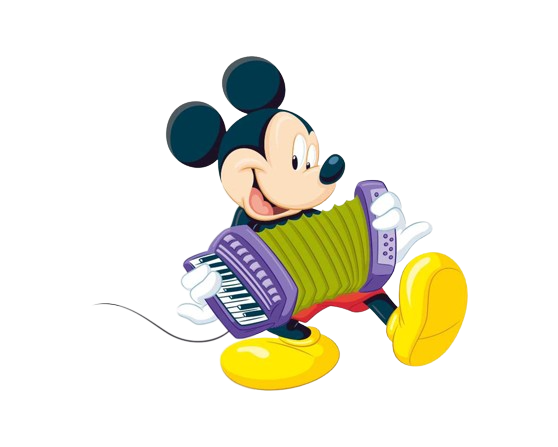 mickey playing with accordion