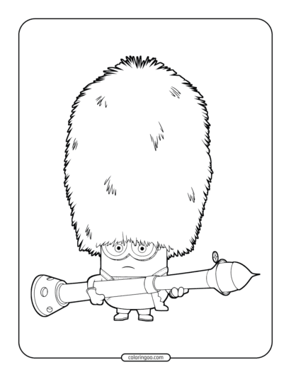 soldier minion coloring page