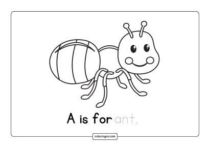 a is for ant coloring page