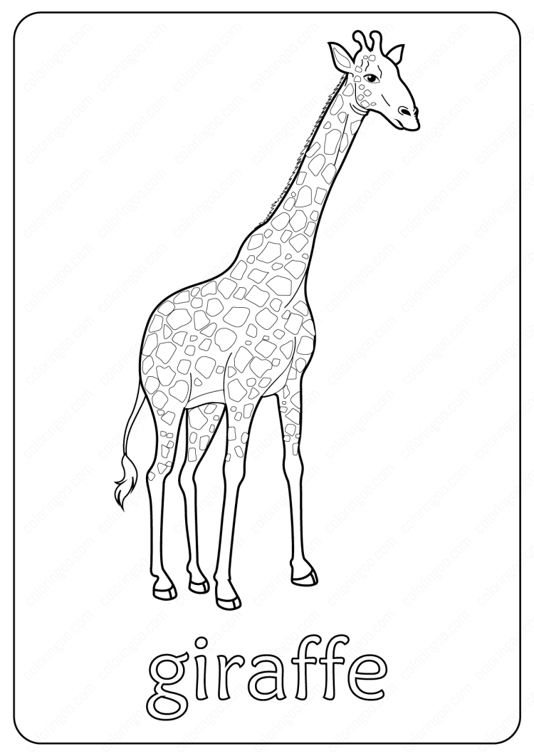 giraffe coloring page