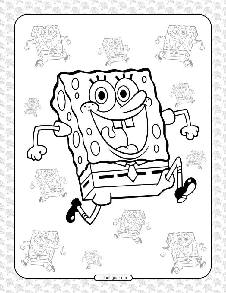 run spongebob run coloring page